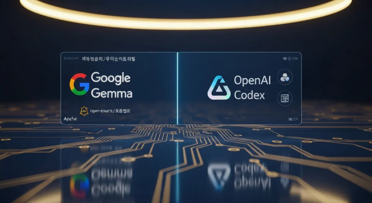 2026 로봇 AI 개발 도구 경쟁 구조 구글 Gemma 4 오픈AI Codex 2026 로봇 소프트웨어 AI 코딩 에이전트 시장 비교 차트